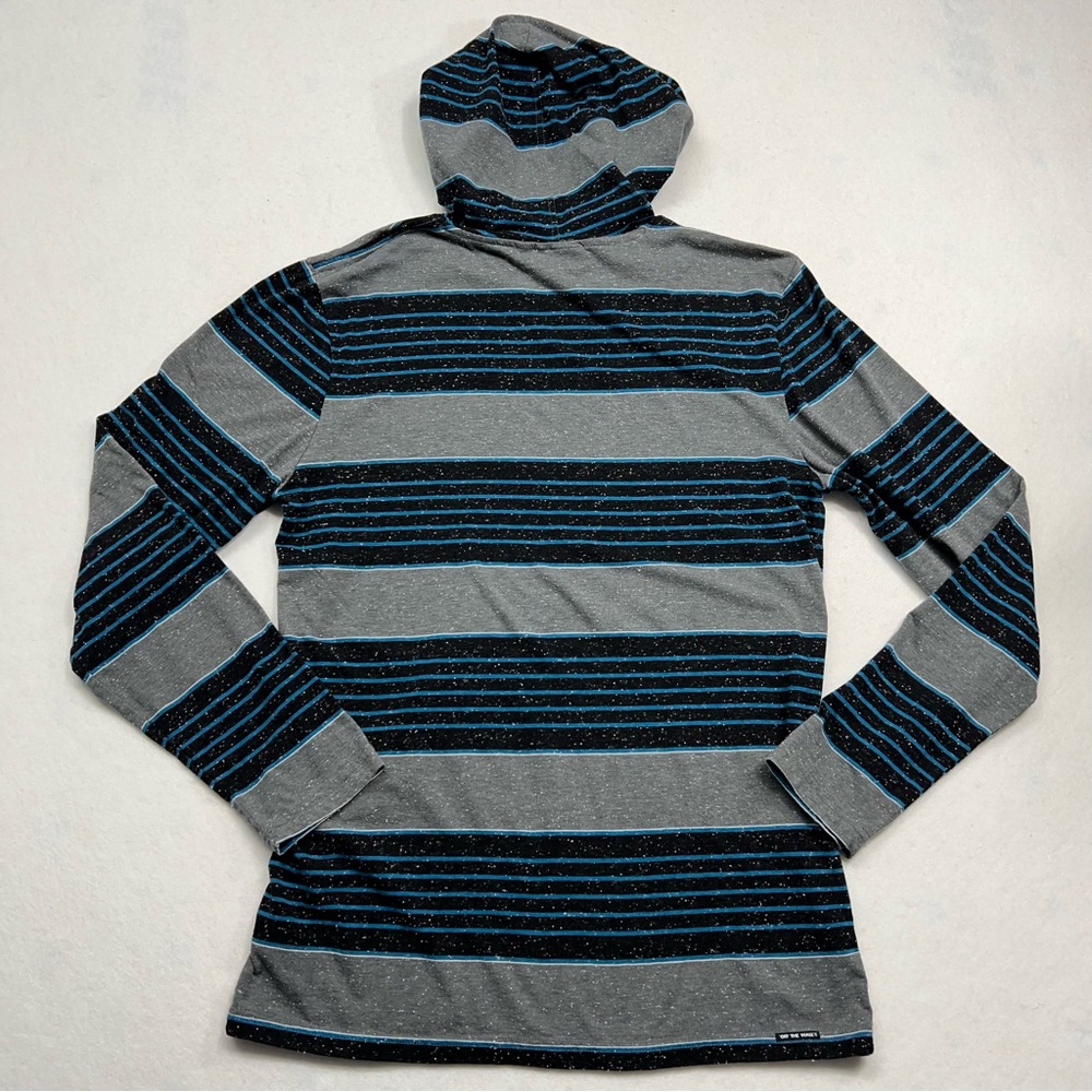 Vans Men's Gray and Blue Striped Hoodie - Picture 9 of 11
